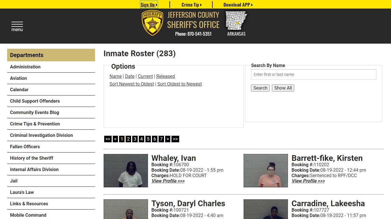 Inmate Roster - Current Inmates Booking Date Descending - Jefferson ...